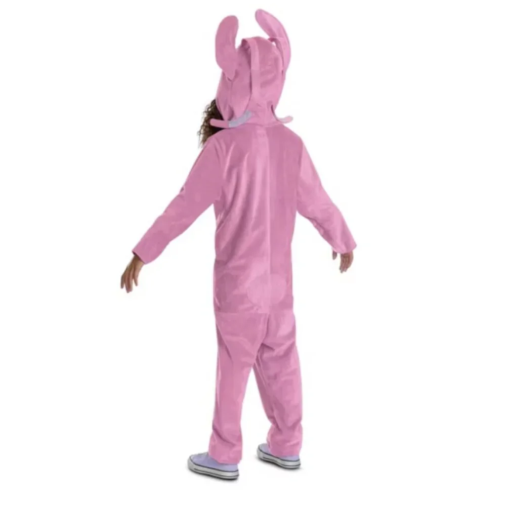 Lilo & Stitch Angel Halloween Costume 4/6 Pink Hooded Jumpsuit Disney Kids Girls